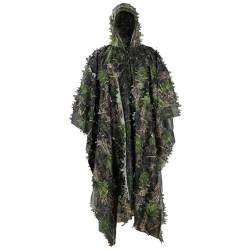 Zicac 3D Ghillie Tarnanzug, Outdoor mit schnelltrocknend Polyester 3D-Blätter Tarnen Cape Umhang Mantel Stealth Waldjagdbekleidung von Zicac