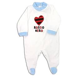 Zigozago - Baby Overall Einteiler Strampler mit Fuss Baby-Strampler mit Fuss Schwarzes und rotes Herz“ aus Baumwolle Samt - 0 Monate - Baby Länge (von Kopf bis Fuß): 50 - Farbe: Blau von Zigozago
