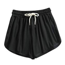 Elastische Shorts High Waist Hose Radlerhose High Waist Sport Shorts Sommer Hotpants Boxershorts Strand Shorts Sommerhose Laufshorts Leggings Fitness Yoga Short Kurze Sporthose Damen Mit Tasche von Zilosconcy