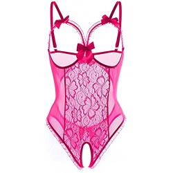 Zilosconcy Sexy Dessous Damen Für Sex Spitze Body Lingerie String Tanga Rot Sexy Sexy Outfit Dessous-Sets Damen Große Größen Erotick Wäsche Frauen Nachthemd Reizwäsche Unterwäsche, Hot Pink von Zilosconcy