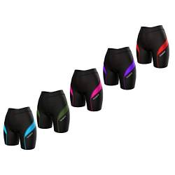 Zimco Core Damen Triathlon-Shorts, Tri-Shorts, 17,8 cm, Triathlon-Trainings-Shorts, Schwimm-/Fahrrad-Laufhose, Schwarz / Olivgrün von Zimco Cycle wear