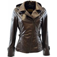 Zimmert Leather Lederjacke Dana (1-St) weiches Leder, mit Kapuze, Cognac, Braun von Zimmert Leather