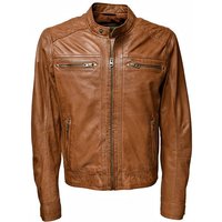 Zimmert Leather Lederjacke Franco washed Lammnappa, Cognac, Braun, Schwarz, Kurzgrößen von Zimmert Leather