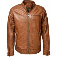 Zimmert Leather Lederjacke Freddy knautschiges Lammnappa Leder, Cognac, Braun, Schwarz, mit Stehkragen von Zimmert Leather