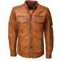 Zimmert Leather Lederjacke Ray washed Lammnappa Leder, Umschlagkragen, viele Taschen, Cognac Braun von Zimmert Leather