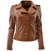 Zimmert Leather Lederjacke Sibilla Biker, Grün, Cognac von Zimmert Leather