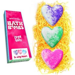 3 x Love Heart Value Bath Bomb Gift Set von Zimpli Gifts Schönheit für Spa, ideales für Frauen, Frau, Freundin von Zimpli Gifts