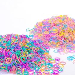 Zingso Kleine Haargummis Dünne Haargummis, 2000 Stück Mini Haargummis Mädchen Durchsichtige Haargummis Klein Dünn Mähnengummis Pferd Haare Flechten Gummiband für Kinder Mädchen Frauen Haarstyling von Zingso