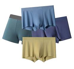 Zingther Traceless atmungsaktive Ice Silk Cool Unterwäsche Trunks, High-End-Boxershorts, 4er-Pack für Herren (EU-Größe XL, gekennzeichnet als 3XL) von Zingther