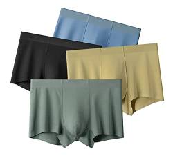 Zingther Traceless atmungsaktive Ice Silk Cool Unterwäsche Trunks, High-End-Boxershorts, 4er-Pack für Männer und große Jungen (EU-Größe L, gekennzeichnet als XXL) von Zingther