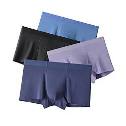 Zingther Traceless atmungsaktive Ice Silk Cool Unterwäsche Trunks, High-End-Boxershorts, 4er-Pack für Männer und große Jungen (EU-Größe M, gekennzeichnet als XL) von Zingther