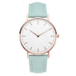 Damen Uhren Leder Band Slim Uhr Frauen Kleid Mode Klassisch Zeitlos Einfach Design Analog Quarz Armbanduhr (grün) von Ziyan