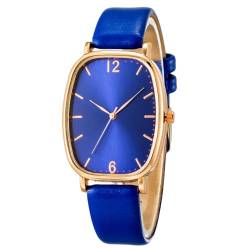 Damen Uhren Leder Band Slim Uhr Frauen Kleid Mode Klassisch Zeitlos Einfach Design Analog Quarz Armbanduhr mit Quadrat Zifferblatt (blau) von Ziyan