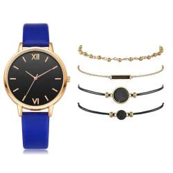 Ziyan Quarz Armbanduhren für Frauen, Armband Set für Damen Damenuhren Armbanduhren Uhr Set Geschenk (Blau+Armband) von Ziyan
