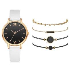 Ziyan Quarz Armbanduhren für Frauen, Armband Set für Damen Damenuhren Armbanduhren Uhr Set Geschenk (Weiß+Armband) von Ziyan