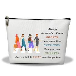 Make-up-Tasche, bunte Reise-Make-up-Tasche, "Always Remember You're Braver", tragbare Kulturbeutel, Make-up-Tasche, Aufbewahrungs-Make-up-Tasche, Make-up-Tasche, motivierende Geschenke für Frauen, von Ziyouza