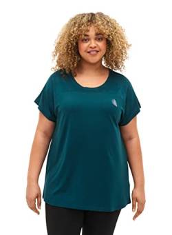 Zizzi Aktiv Frauen Große Größen Rundhalsausschnitt T-Shirt Größe 42-44 Deep Teal von Zizzi