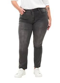 Zizzi Damen Große Größen Emily Jeans Slim Fit Normale Taillenhöhe Gr 56W / 82 cm Dark Grey Denim von Zizzi
