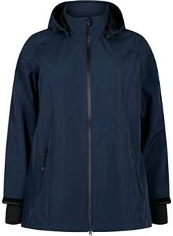 Zizzi Damen Große Größen Softshell Jacke Kurz Kapuze Gr 42-44 Night Sky von Zizzi