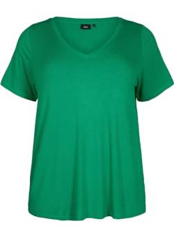 Zizzi Damen Große Größen T-Shirt Viskose V-Ausschnitt RIPP Gr Gr M (46/48) Jolly Green von Zizzi
