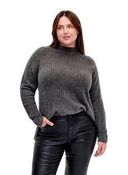 Zizzi Damen Großen Größen Strickbluse Wolle Rollkragen Größe 46-48 Dark Grey Melange von Zizzi