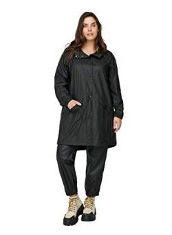 Zizzi Damen Regenhose Loose Fit Wasserdicht Hose Große Größen 46-48 Black von Zizzi