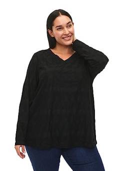 Zizzi Flash by Women Große Größen Bluse Lange Ärmel Größe 50-52 Black von Zizzi