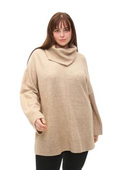 Zizzi Frauen Große Größen Pullover Rollkragen Wolle Größe 46-48 Simply Taupe Mel. von Zizzi