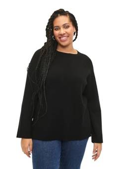 Zizzi Frauen Große Größen Pullover Viskose Streifen Größe 50-52 Black von Zizzi