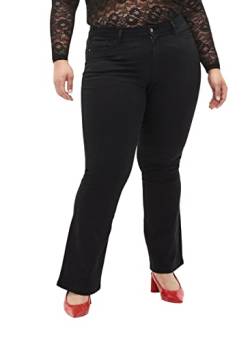Zizzi Frauen Plus Größe Ellen Jeans Bootcut hohe Taille Größen - Plus Size Damenkleidung 44W / 82 cm Black von Zizzi