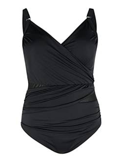 Zizzi Swim by Damen Große Größen Badeanzug mit Wickeleffekt Gr Gr 42 Black von Zizzi