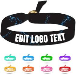 Zkgiftsdz Ab 30 Stück Armband Stoff Personalisiert für Event und Partys, Personalisiertes Armband Stoff mit Text und Logo Admission Identification Armbänder von Zkgiftsdz