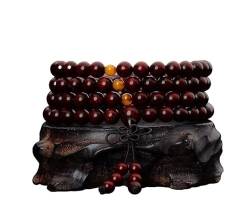 Armbänder, Gebetsarmband for Männer, Perlenarmbandschnur mit Verschlüssen – Perlenarmband, Stretchschnur, leicht zu tragen, Broschüre aus rotem Sandelholz for die Weihe durch buddhistische Lehrer von ZlyxLzq