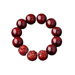 ZlyxLzq Armbänder, Reichtumsarmband Feng Shui Reichtumsperlenarmband, rotes Sandelholz 20 mm Sternzeichen-Armband, geweiht von buddhistischen Lehrern (Farbe: A) (Color : C) von ZlyxLzq