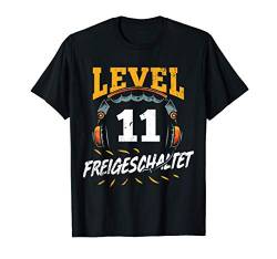 Level 11 Freigeschaltet 11 Jahre Gamer Geburtstag Geschenk T-Shirt von Zocker Coole Retro Gamer Geburtstag Geschenkideen