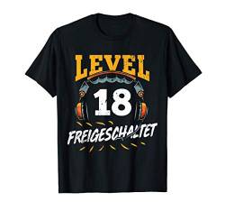 Level 18 Freigeschaltet 18 Jahre Gamer Geburtstag Geschenk T-Shirt von Zocker Coole Retro Gamer Geburtstag Geschenkideen
