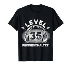 Level 35 Freigeschaltet 35 Jahre Gamer Geburtstag Geschenk T-Shirt von Zocker Coole Retro Gamer Geburtstag Geschenkideen