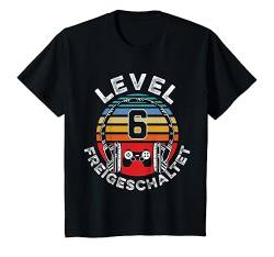Kinder Level 6 Jahre Geburtstagsshirt Junge Gamer 6. Geburtstag T-Shirt von Zocker Style Coole Gamer Geburtstag Geschenkidee