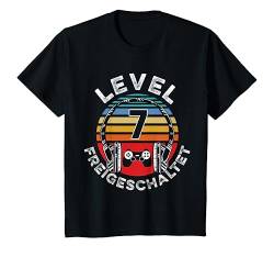 Kinder Level 7 Jahre Geburtstagsshirt Junge Gamer 7. Geburtstag T-Shirt von Zocker Style Coole Gamer Geburtstag Geschenkidee