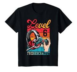 Kinder Level 6 Jahre Geburtstagsshirt Junge Gamer 6. Geburtstag T-Shirt von Zocker Stylez Coole Gamer Geburtstag Geschenkidee