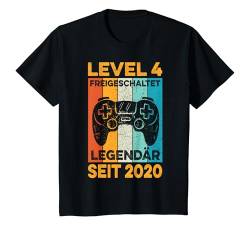Kinder Level 4 Geburtstag Junge Kinder Deko Lustig 2020 4er T-Shirt von Zocker Stylez Gamer Geburtstag Geschenke 2024