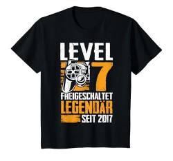 Kinder Level 7 Geburtstag Junge Kinder Deko Lustig 2017 7er T-Shirt von Zocker Stylez Gamer Geburtstag Geschenke 2024
