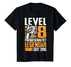 Kinder Level 8 Geburtstag Junge Kinder Deko Lustig 2016 8er T-Shirt von Zocker Stylez Gamer Geburtstag Geschenke 2024