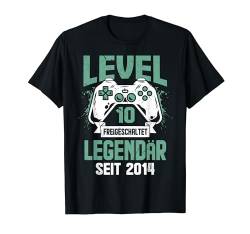 Level 10 Geburtstag Junge Kinder Deko Lustig 2014 10er T-Shirt von Zocker Stylez Gamer Geburtstag Geschenke 2024