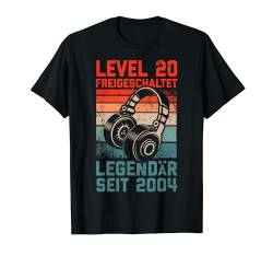 Level 20 Geburtstag Mann Deko Lustig 2004 20er Geburtstag T-Shirt von Zocker Stylez Gamer Geburtstag Geschenke 2024