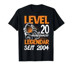 Level 20 Geburtstag Mann Deko Lustig 2004 20er Geburtstag T-Shirt von Zocker Stylez Gamer Geburtstag Geschenke 2024