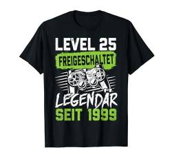 Level 25 Geburtstag Mann Deko Lustig 1999 25er Geburtstag T-Shirt von Zocker Stylez Gamer Geburtstag Geschenke 2024