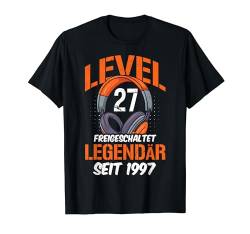 Level 27 Geburtstag Mann Deko Lustig 1997 27er Geburtstag T-Shirt von Zocker Stylez Gamer Geburtstag Geschenke 2024