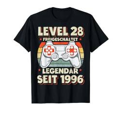Level 28 Geburtstag Mann Deko Lustig 1996 28er Geburtstag T-Shirt von Zocker Stylez Gamer Geburtstag Geschenke 2024