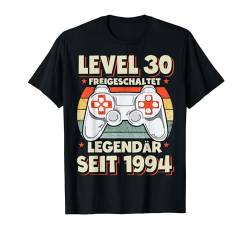 Level 30 Geburtstag Mann Deko Lustig 1994 30er Geburtstag T-Shirt von Zocker Stylez Gamer Geburtstag Geschenke 2024